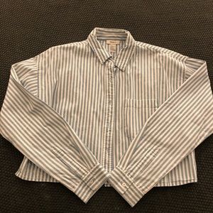Cropped, Striped Button Down
